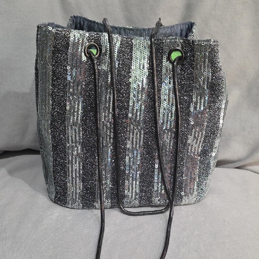 Elegant Silver Sequin Women's Bag